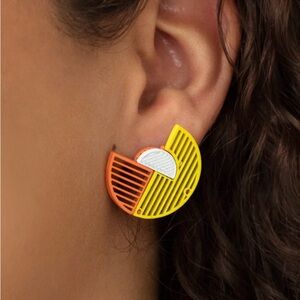 Paparazzi Bold Orange and Yellow Earrings